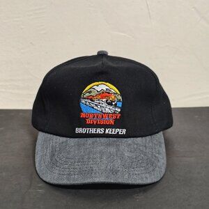 VINTAGE BNSF Burlington Northern Santa Fe Hat Cap Strap Back Brothers‎ Keeper